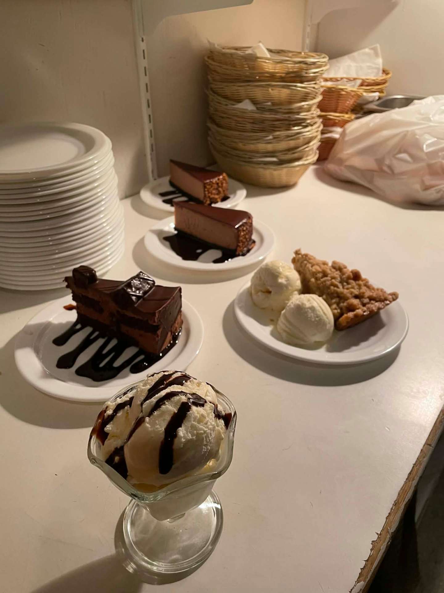 Selection of dessert plates